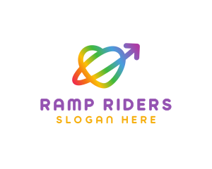 Rainbow Arrow Loop logo design