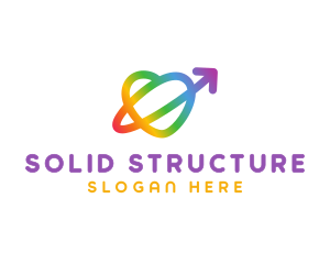 Rainbow Arrow Loop logo design