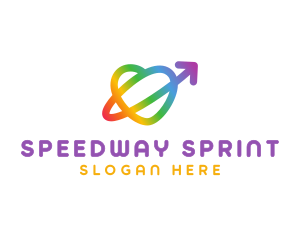 Rainbow Arrow Loop logo design