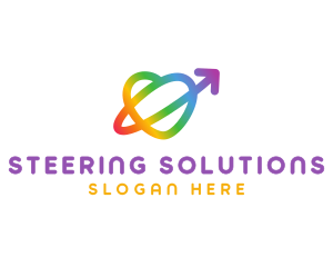 Rainbow Arrow Loop logo design