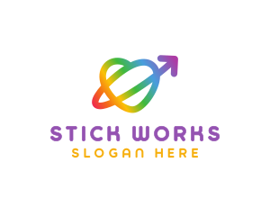 Rainbow Arrow Loop logo design