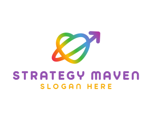 Rainbow Arrow Loop logo design