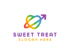 Rainbow Arrow Loop logo design