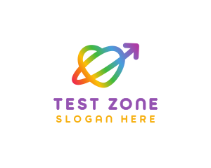 Rainbow Arrow Loop logo design