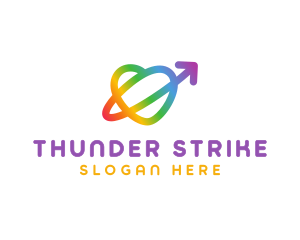 Rainbow Arrow Loop logo design