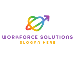 Rainbow Arrow Loop logo design