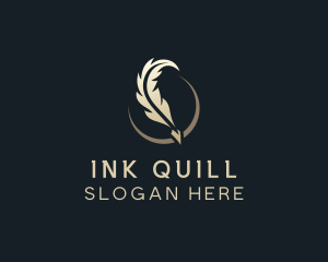 Crescent Feather Calligraphy logo design