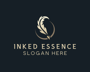 Crescent Feather Calligraphy logo design