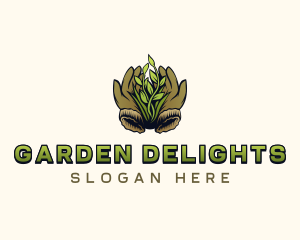 Farm Gloves Plant logo design