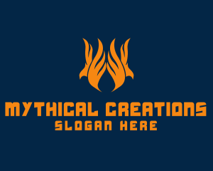 Mythical Phoenix Flame  logo design