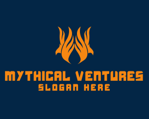 Mythical Phoenix Flame  logo design