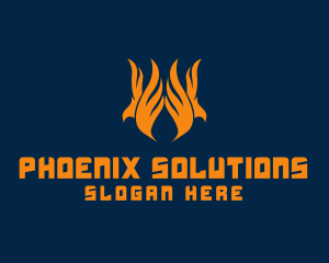 Mythical Phoenix Flame  logo design