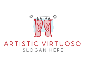 Red Window Curtains logo design