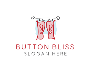 Red Window Curtains logo design