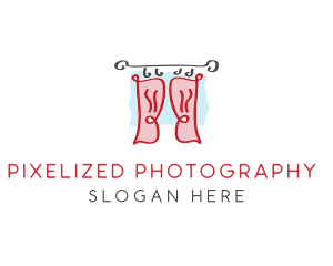 Red Window Curtains logo design