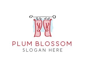 Red Window Curtains logo design