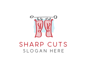 Red Window Curtains logo design