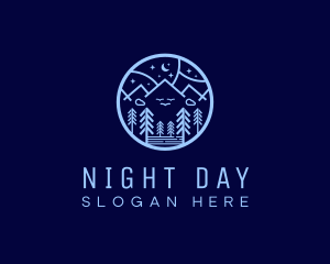 Night Forest Mountain logo design