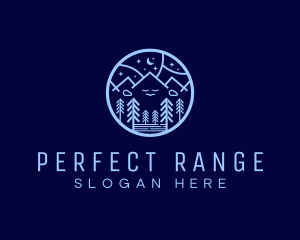 Night Forest Mountain logo design