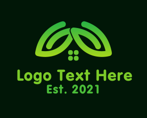 Green Eco Leaf Home logo