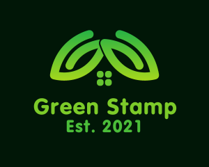 Green Eco Leaf Home logo design