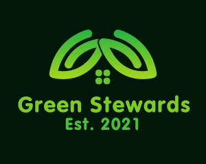 Green Eco Leaf Home logo design