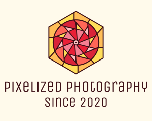 Stained Glass Circle Hexagon logo design