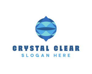 Crystal Circle Globe logo design