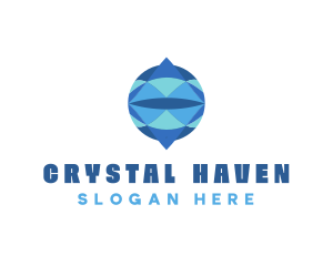 Crystal Circle Globe logo design