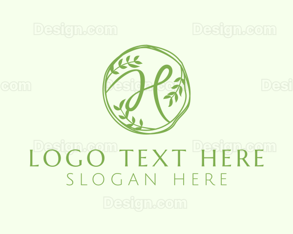 Green Herbal Letter H Logo