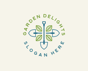 Organic Shovel Leaf  logo design