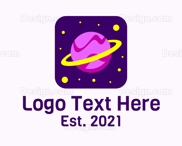 Colorful Saturn Planet Logo