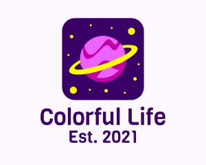 Colorful Saturn Planet logo design