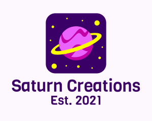 Colorful Saturn Planet logo