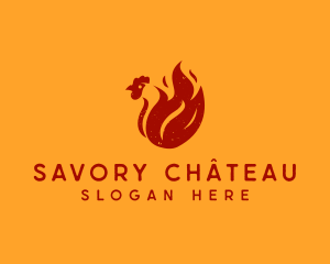 Fire Chicken Barbecue logo design