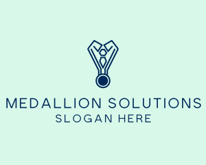 Modern Blue Medal  logo design