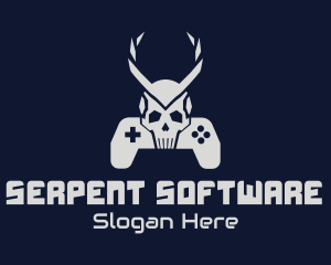 Horned Skull Controller logo design