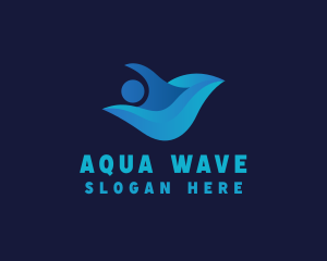 Swimmer Wave Athlete logo