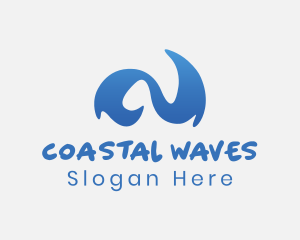 Abstract Blue Wave logo design