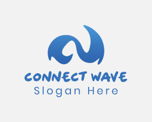 Abstract Blue Wave logo design