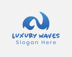 Abstract Blue Wave logo design