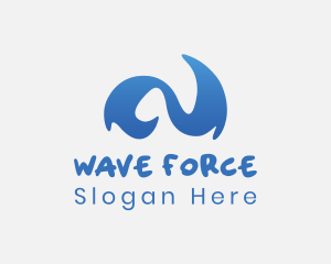 Abstract Blue Wave logo design