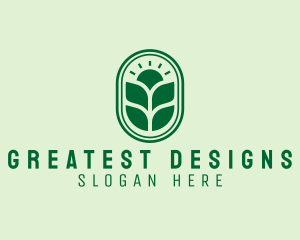 Sunset Crops Planting logo design