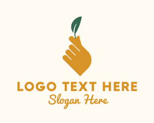 Herb Leaf Hand logo