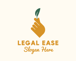 Herb Leaf Hand Logo