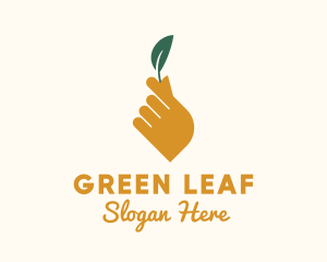 Herb Leaf Hand logo design