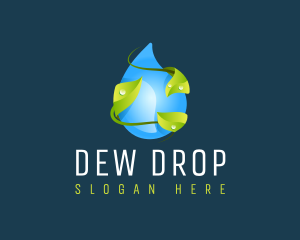 Natural Droplet Leaf logo design