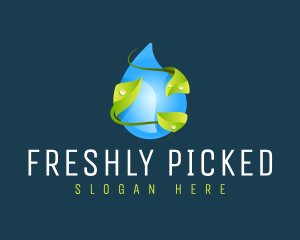 Natural Droplet Leaf logo design