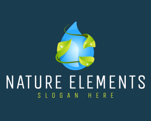 Natural Droplet Leaf logo design