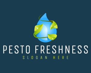 Natural Droplet Leaf logo design